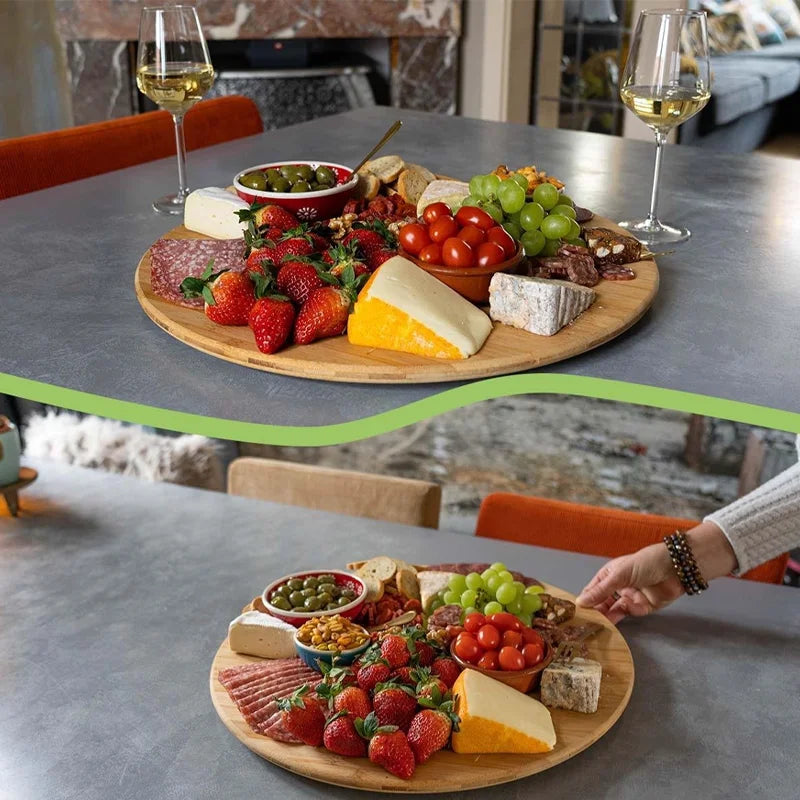 Rotating Bamboo Serving Tray
