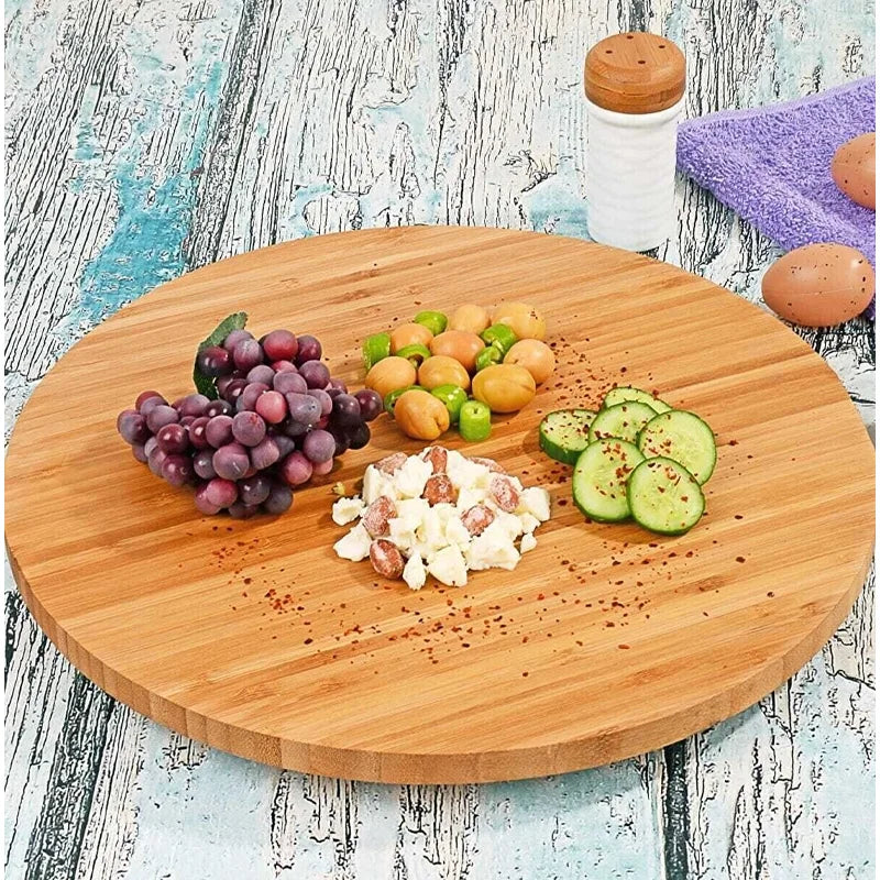 Rotating Bamboo Serving Tray